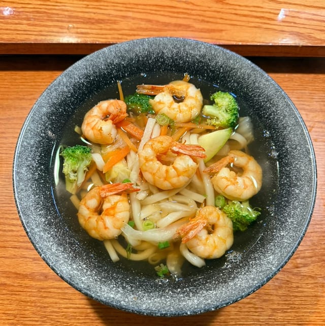 Shrimp Udon Soup.