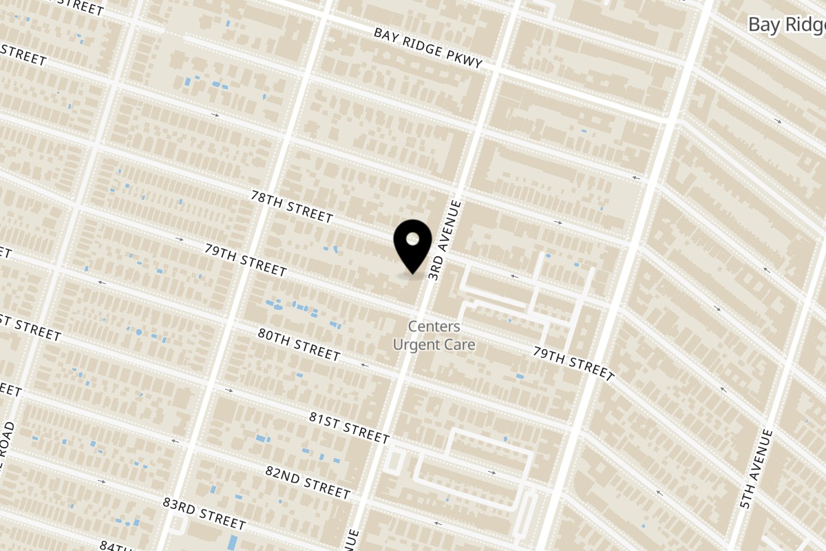 Map showing the location of Sapporo on 7812 3rd Ave in Brooklyn